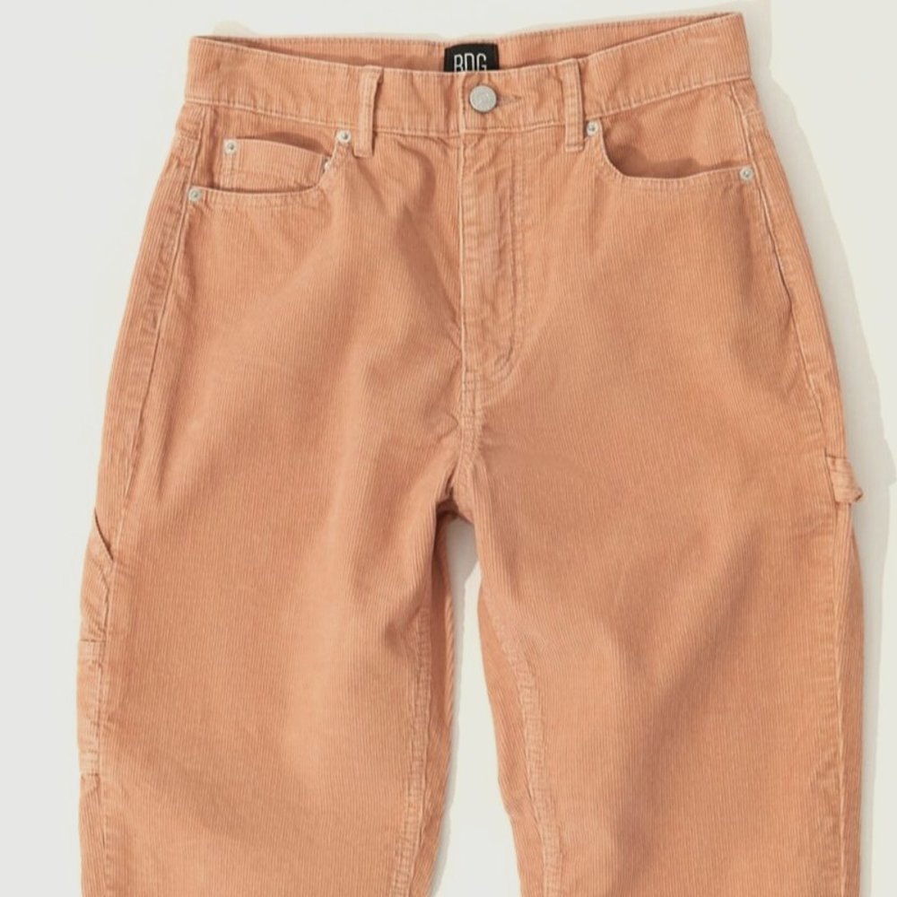 BDG Corduroy High-Waisted Slim Straight Cotton Pan